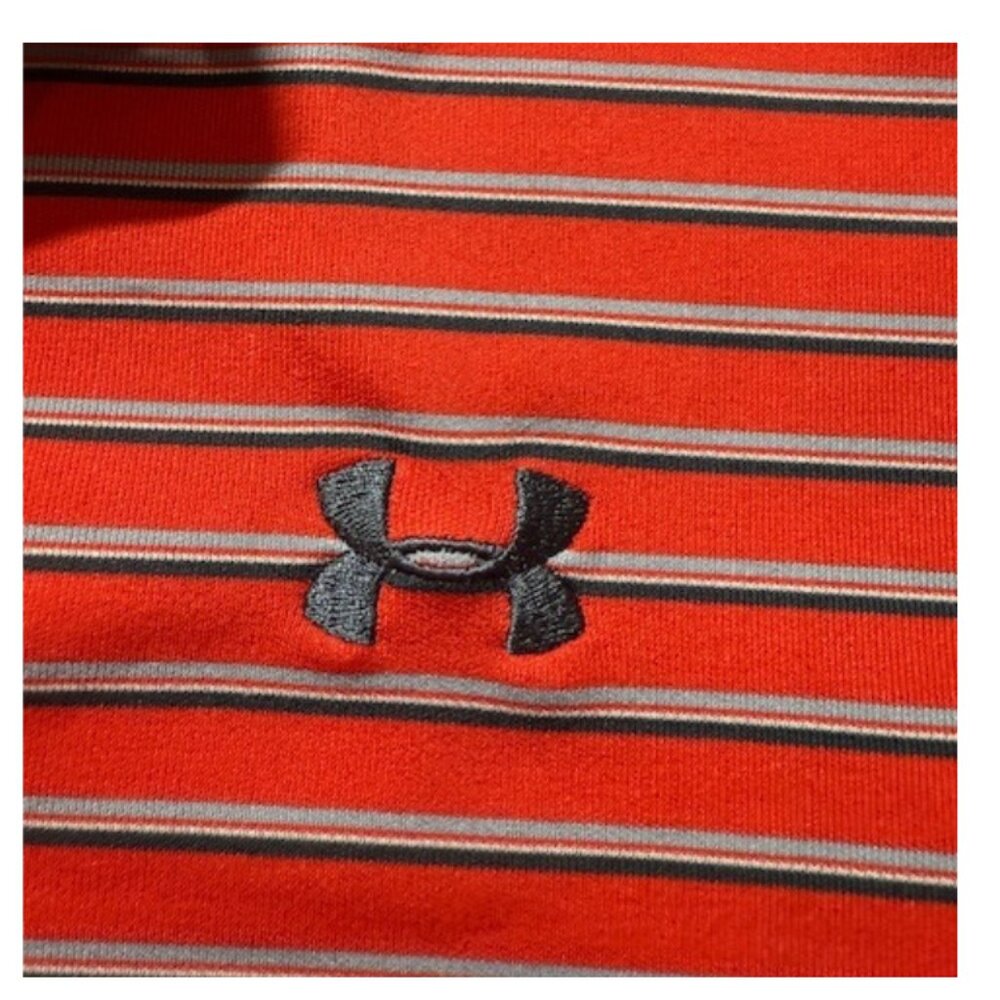 Under Armour Men’s Red Striped Polo Shirt Size Small Golf Active - Picture 4 of 6